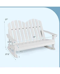 Slickblue 2 Person Adirondack Rocking Chair with Slatted seat