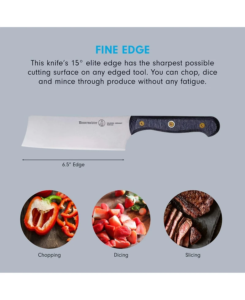 Messermeister Custom Nakiri Knife, 6.5”