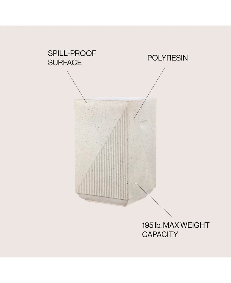 Jonathan Y Adrian 20.75" Contemporary Minimalist Square Indoor/Outdoor Accent Table, Pink Terrazzo