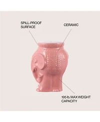 Jonathan Y Orla 18.5" Modern Bohemian Elephant Ceramic Garden Stool, Yellow