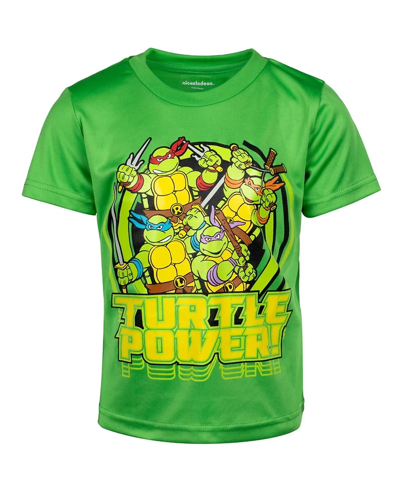 Teenage Mutant Ninja Turtles Toddler Boys Leonardo Michelangelo Raphael 3 Pack Athletic T-Shirts to