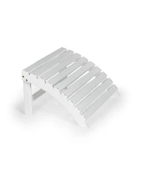 Saranac 2-Piece Traditional Rustic Acacia Wood Adirondack Chair with Detachable Ottoman, Cashmere Blue