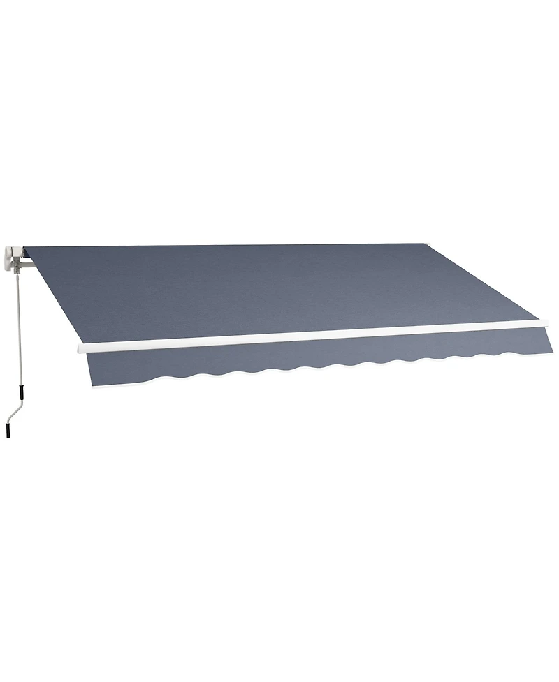Outsunny 12' x 8' Retractable Awning, Patio Awning Sun Shade Shelter,