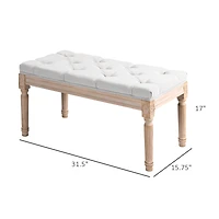 Homcom 32" End of Bed Bench, Upholste Bedroom Bench,