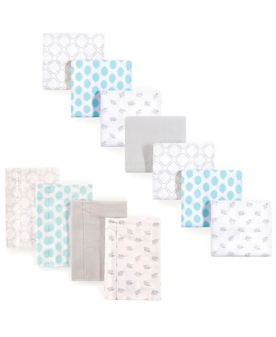Luvable Friends Unisex Cotton Flannel Burp Cloths and Newborn Swaddle Wraps, 11-Count