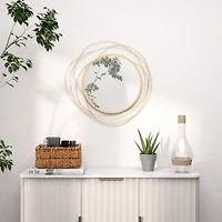 Homcom Metal Wall Art 25.6" in Round Wall Mirror,