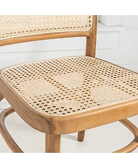 Jonathan Y Colmar Mid-Century Vintage Wood Rattan Dining Chair, Natural (Set of 2)