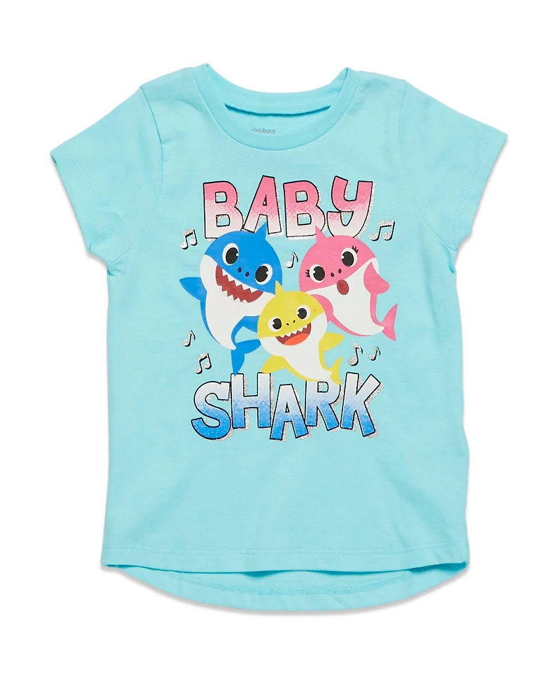 Baby Shark Toddler Girls Pinkfong 3 Pack T-Shirts