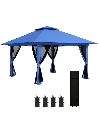 Outsunny 13' x Pop Up Canopy w/ Netting, Weight Bags,