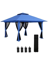 Outsunny 13' x Pop Up Canopy w/ Netting, Weight Bags,