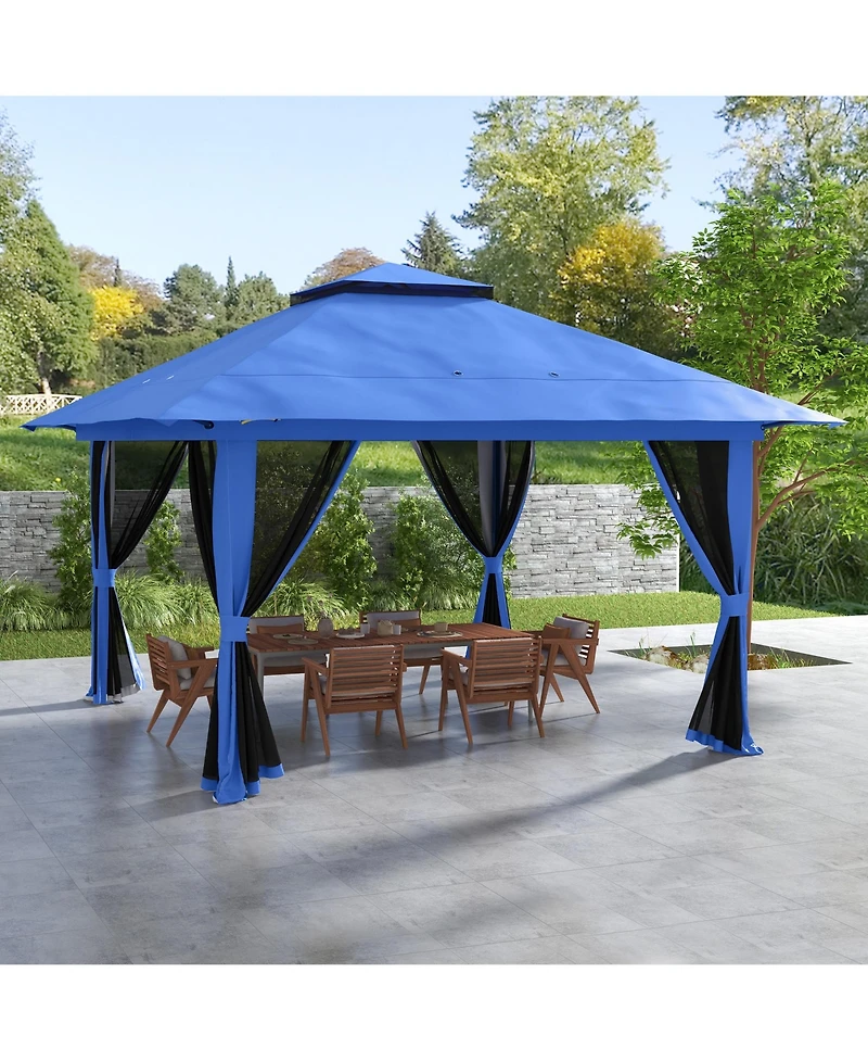 Outsunny 13' x Pop Up Canopy w/ Netting, Weight Bags,