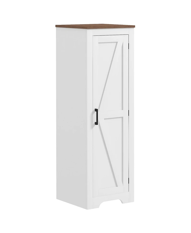 Homcom Farmhouse Storage Cabinet with Adjustable Shelf Barn Door,