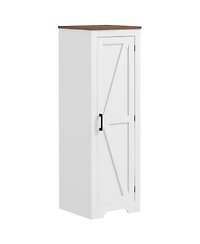 Homcom Farmhouse Storage Cabinet with Adjustable Shelf Barn Door,