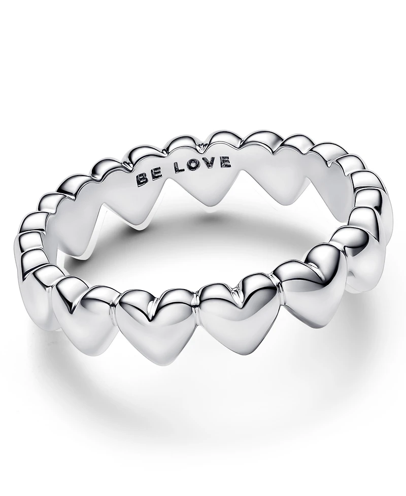 Pandora Sterling Silver Row of Hearts Ring