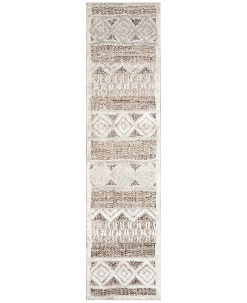 Liora Manne' Napoli Diamond Stripe 1'11"x7'6" Runner Area Rug