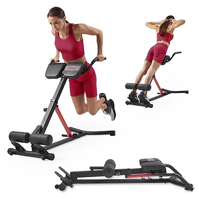 Sunny Health & Fitness Sunny Strength Hyperextension Roman Chair with Dip Station