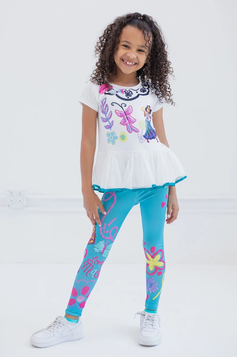 Encanto Toddler Girls Mirabel T-Shirt Dress and Leggings Outfit Set