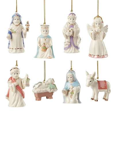 Lenox First Blessings Nativity 8 Piece Ornament Set