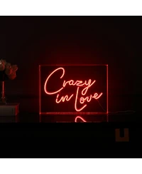 Jonathan Y Crazy In Love Contemporary Glam Acrylic Box Usb Operated Led Neon Light
