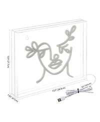 Jonathan Y Teary Face Contemporary Glam Acrylic Box Usb Operated Led Neon Light