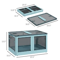 Homcom 3 Stackable Storage Bins w/ Lids, Wheels, Collapsible, 18 gal,