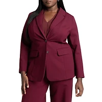 Eloquii Women's Plus Size The Ultimate Stretch Long Two Button Blazer