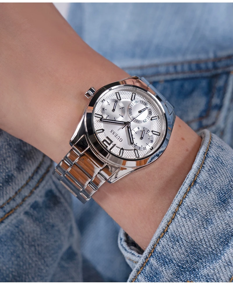 Guess Women's Multi-Function Silver Stainless Steel Watch 38mm