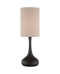 360 Lighting Droplet 24 1/2" High Mid Century Modern Table Lamp Brown Espresso Bronze Finish Metal Tan Cylinder Shade Living Room