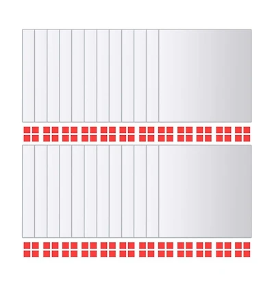 vidaXL 24 pcs Mirror Tiles Square Glass