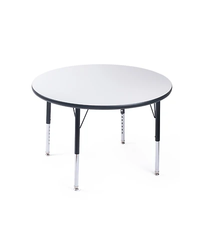 Bintiva Activity Table 36" Round Black Edge - Black Legs Adjusts 21" - 30" - Round black edge