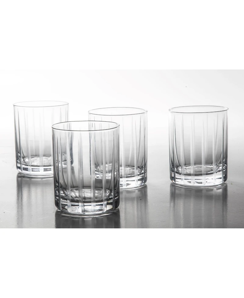Babish 4 Piece 14 Oz Dof Old Fashioned Drinking and Whiskey Glass - Etched Handmade Clear Glass