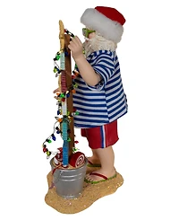 Kurt Adler 10.5-Inch Fabriche Beach Santa with Lighted Sign