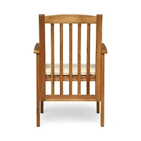 Streamdale Rustic Acacia Wood Dining Chairs with Water-Resistant Cushions
