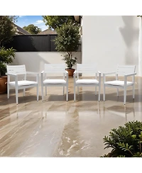 Simplie Fun Sleek Contemporary Aluminum Dining Set for Indoor/Outdoor Living