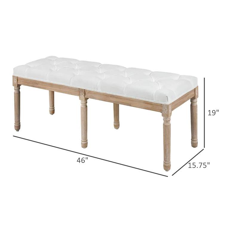 Homcom 46" End of Bed Bench, Upholste Bedroom Bench,
