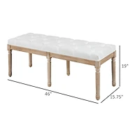 Homcom 46" End of Bed Bench, Upholste Bedroom Bench,