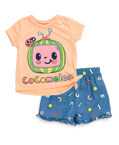 CoComelon Toddler Girls T-Shirt and French Terry Shorts Outfit Set