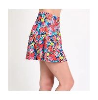 Calypsa Women's Flowy Swim Skirt With Attached Shorts