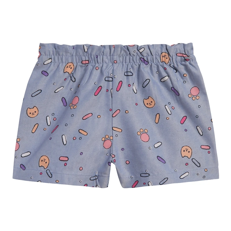Gabby's Dollhouse Little Girls Dreamworks T-Shirt and Chambray Shorts Outfit Set