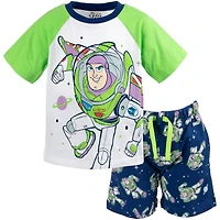 Disney Toddler Boys Mickey Mouse Lion King Pixar Cars Toy Story French Terry T-Shirt and Shorts Outfit Set to