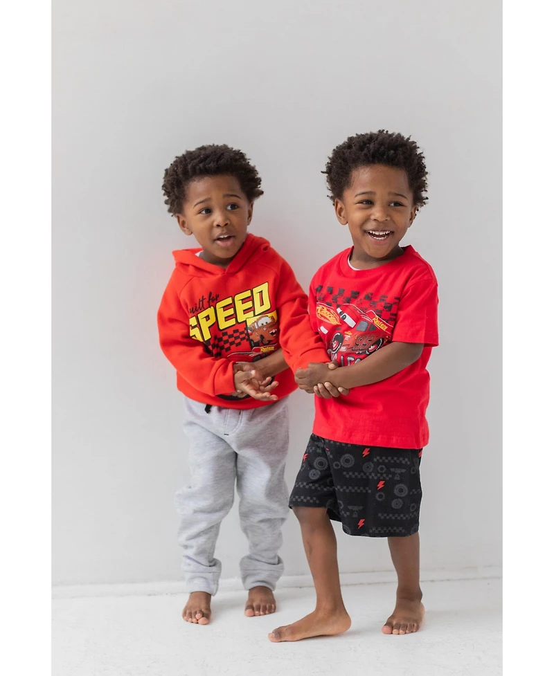Disney Boys Pixar Cars Lightning McQueen Fleece Pullover Hoodie and Pants Outfit Set to