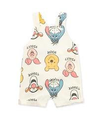 Winnie the Pooh Baby Boys Tigger French Terry Short Overalls T-Shirt and Hat 3 Piece Outfit Set