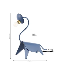 Jonathan Y Bradley 16" Modern Industrial Iron Brachiosaurus Led Kids' Lamp, Blue