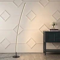 Jonathan Y Malthe 71" Modern Contemporary Aluminum/Iron Arc Integrated Led Floor Lamp, Black