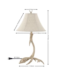 Jonathan Y Antler 27.5" Rustic Resin Led Table Lamp, Beige