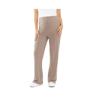Ripe Maternity Cindy Rib Straight Leg Pant Taupe