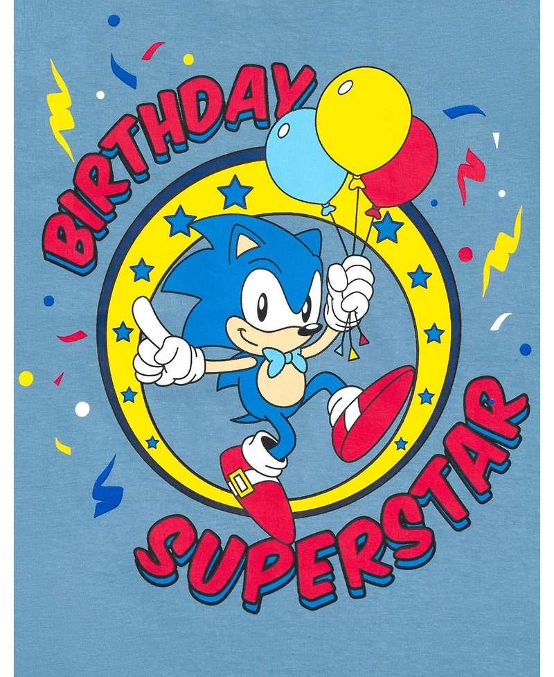 Sega Boys Sonic the Hedgehog Birthday T-Shirt to