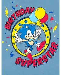 Sega Boys Sonic the Hedgehog Birthday T-Shirt to
