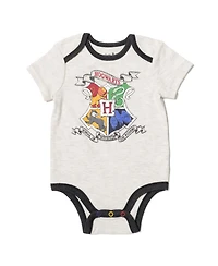 Harry Potter Baby Boys Gryffindor Hufflepuff Ravenclaw Bodysuit Pants and Hat 3 Piece Outfit Set Newborn to