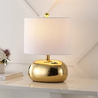 Jonathan Y Calix 20" Mid-Century Glam Ceramic/Iron Led Table Lamp, Gold